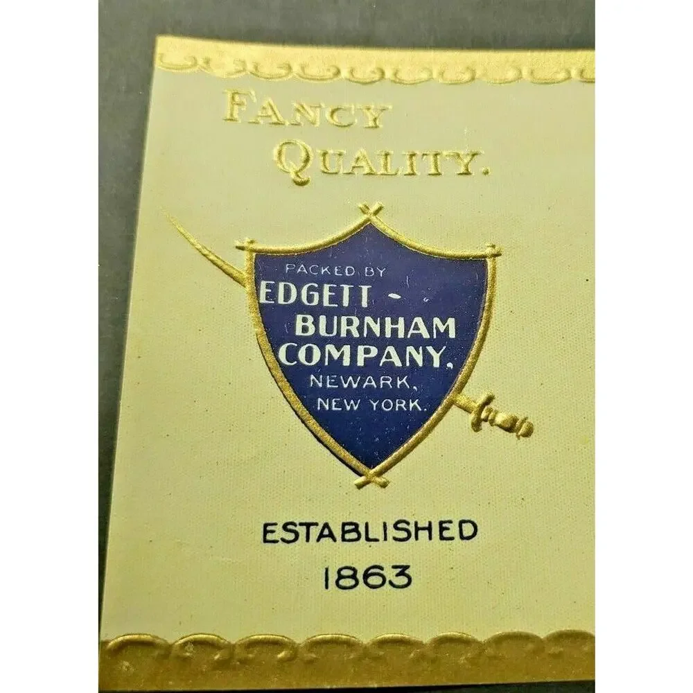 Vintage Burnham Brand June Peas Edgett Burnham Co New‎ York 1940s Can Label Z2